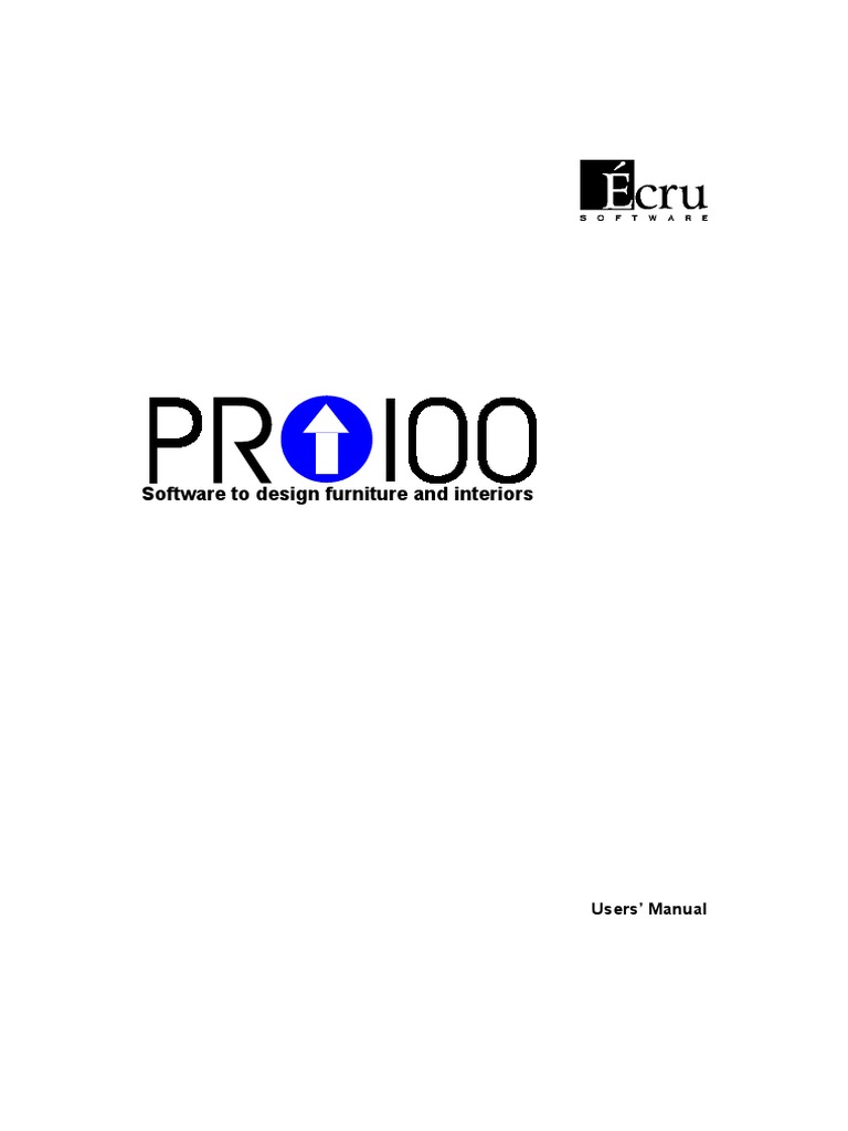 PRO100 Furniture Design Software Manual | PDF