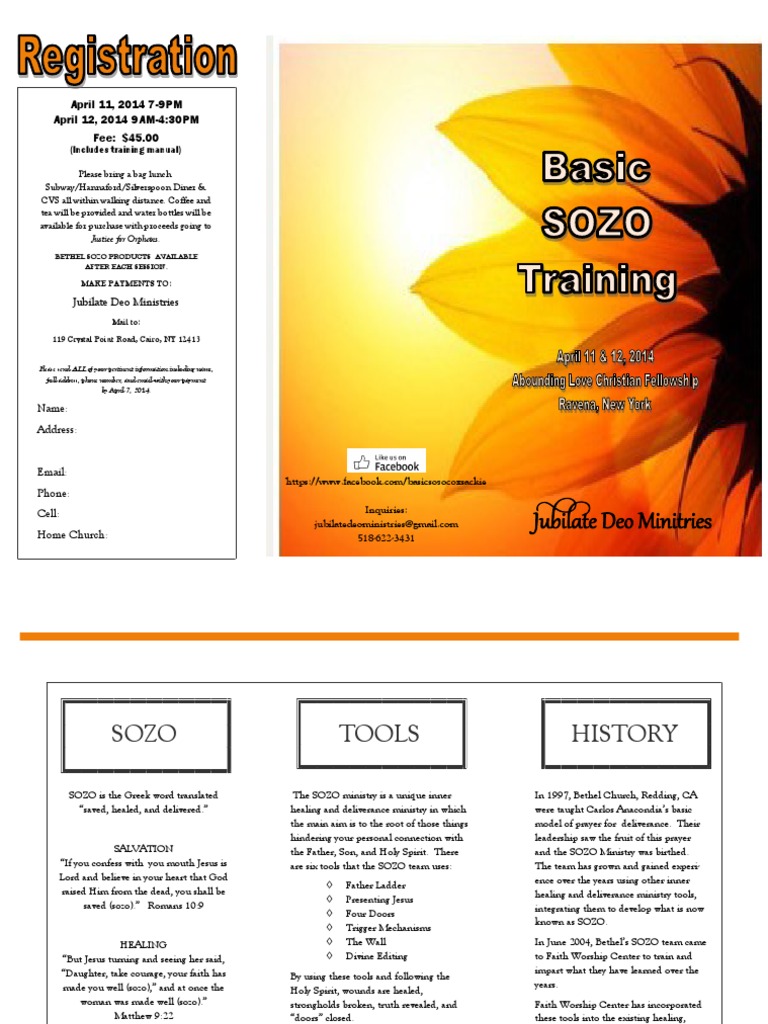 Basic Sozo Training Seminar Pdf Deliverance Ministry Faith Healing
