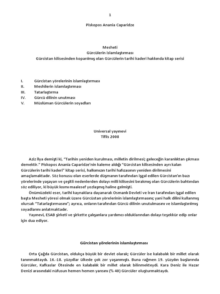 Mesheti - Gürcülerin Islamlaştırması | PDF