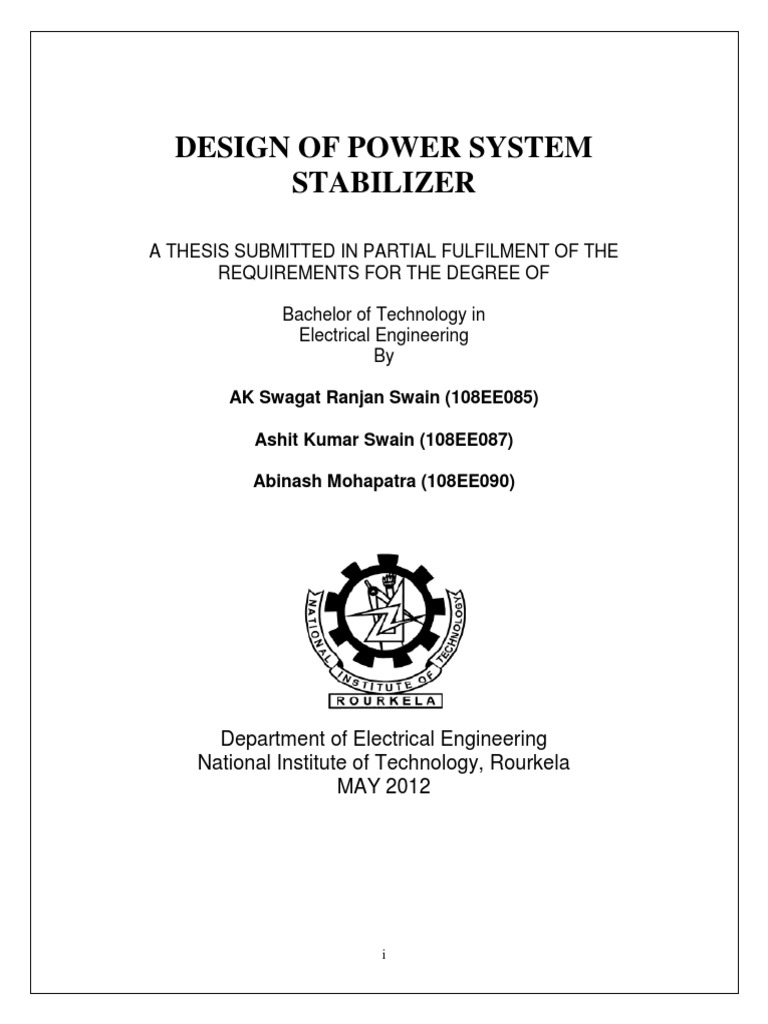 Design of Power System Stabilizer | PDF | Control Theory | Mathematical ...