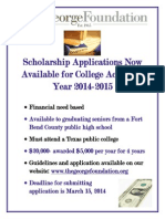 Flyer HS Scholarship 2014