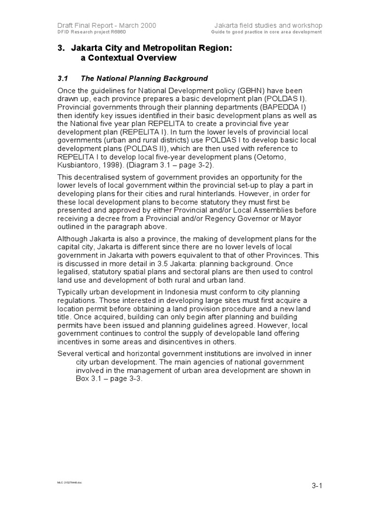 Jakarta Urban Development Planning Guide | PDF | Business | Nature