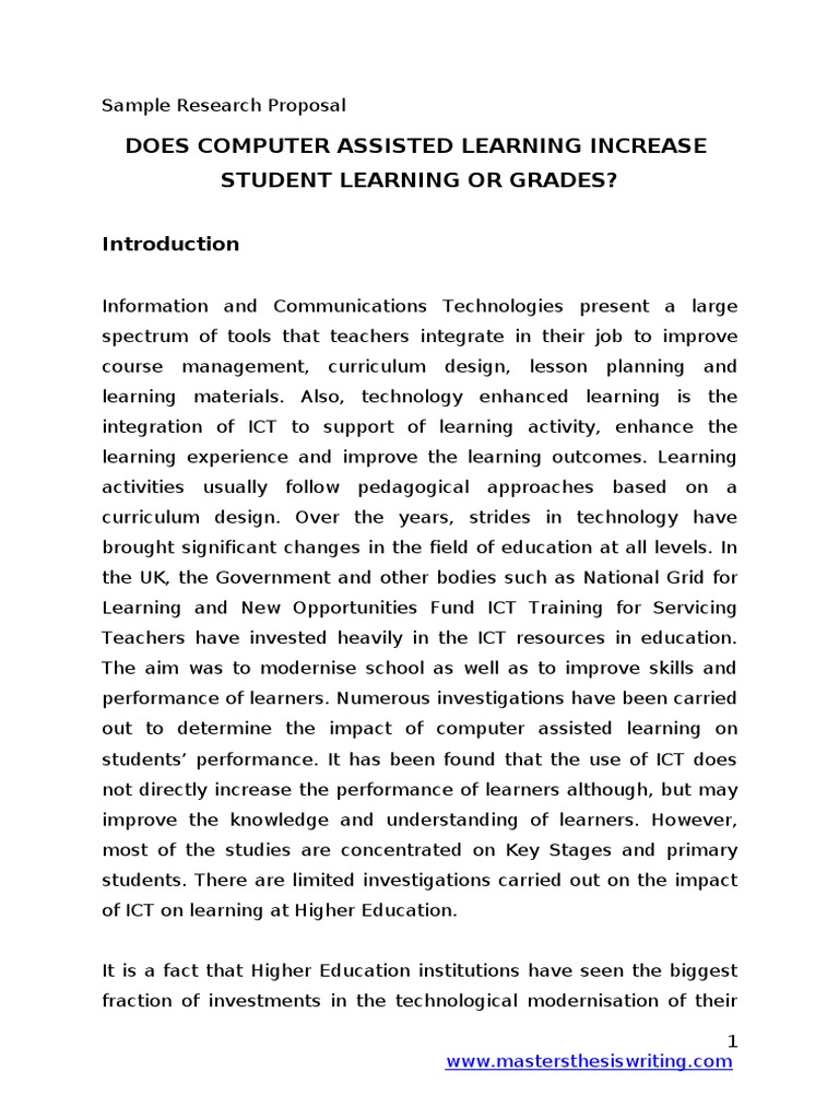 sample thesis proposal about education