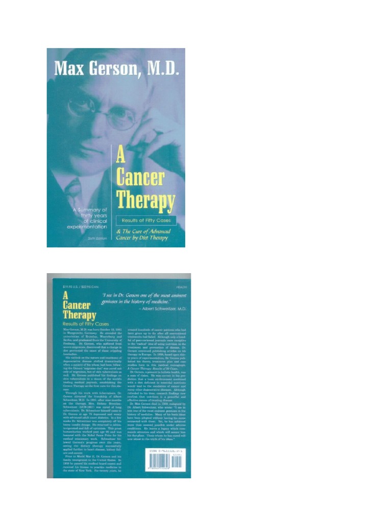 Max Gerson A Cancer Therapy Results of Fifty Cases Part 1 Download