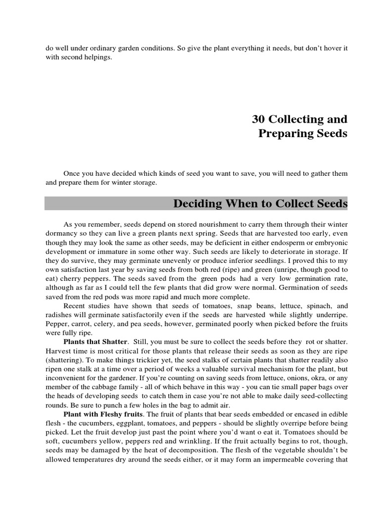 Seed Collection and Storage Guide | PDF | Seed | Germination