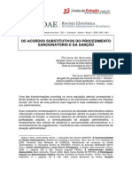 Acordos substitutivos no processo sancionatório