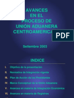 Avances en el proceso de unión aduanera centroamericano 2.11