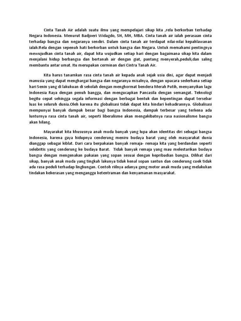 Makalah Cinta Tanah Air