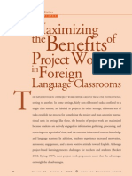 Maximizing the Benefits of Project Work in the Foreign Language Classroom