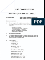 Physics (Advanced Level) : Nanyai/G Concept Test