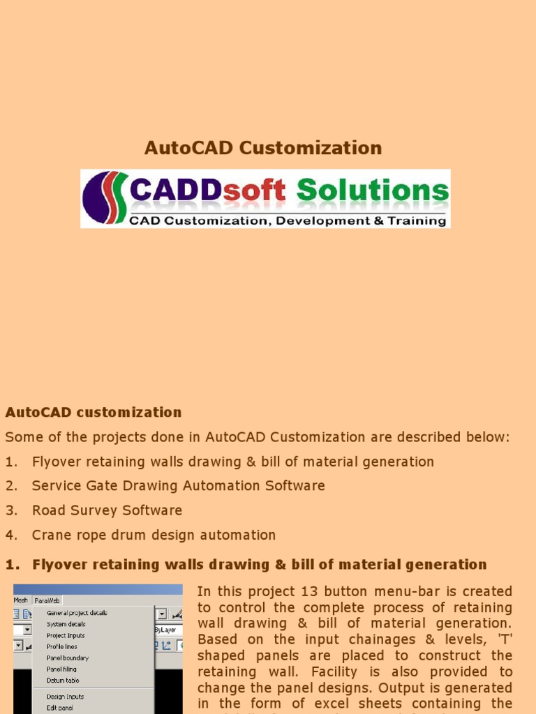 AutoCAD Customization Projects Overview | PDF | Auto Cad | Computer ...