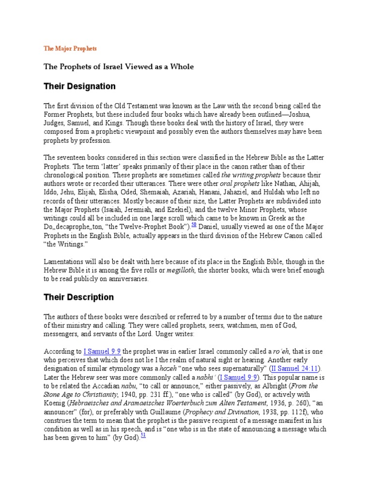 Prophets Major Prophets Pdf Jeremiah Isaiah
