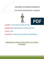 I.1 Principales Características De Un Precio Unitarios