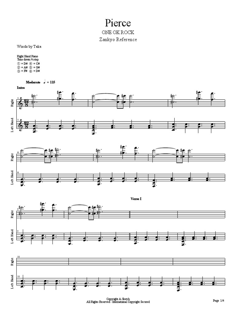 Kunci Lagu One Ok Rock Pierce Gallery