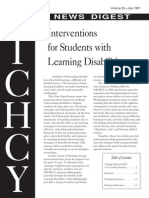 Interventions For Students With Learning Disabilities: N I C H C Y