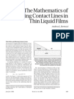 09.21.The mathematics of moving contact lines in thin liquid ﬁlms