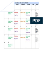 March 2014 Class Schedule