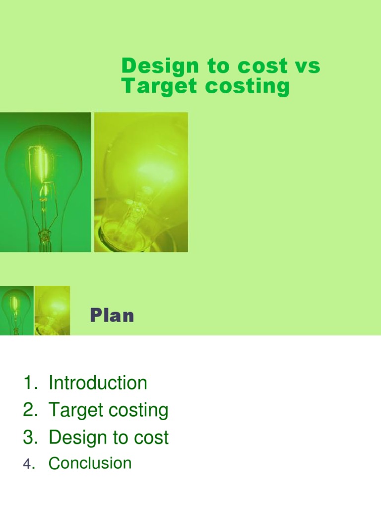 Design to Cost vs Target Costing : Comparaison et Méthodes | PDF ...