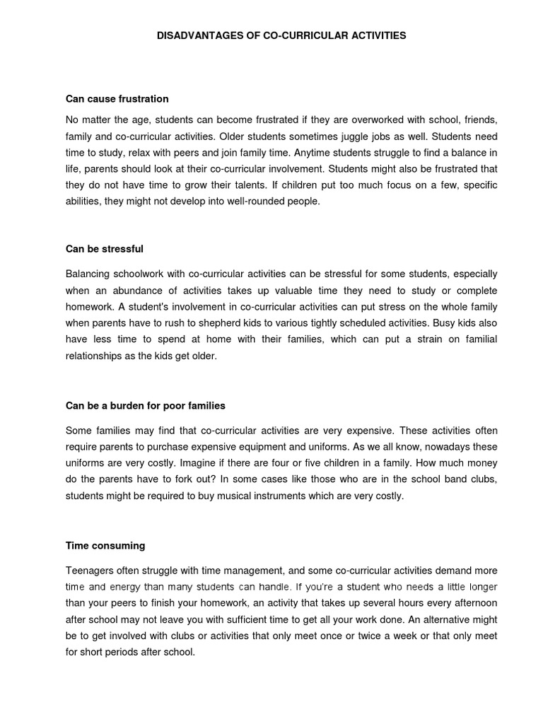 conclusion of extracurricular activities essay