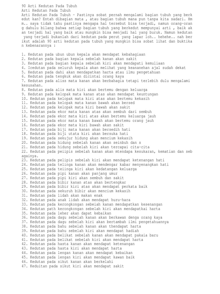 90 Arti Kedutan Pada Tubuh Pdf