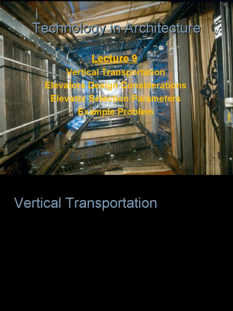 Elevator Design and Selection Guide | PDF | Elevator | Industries