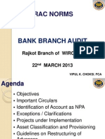 Irac Norms: Bank Branch Audit