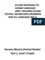 Activities and Materials To Encourage Language Development, Teaching Sound System, Vocabulary, Grammar and All Language Skills