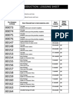 Logging Sheet