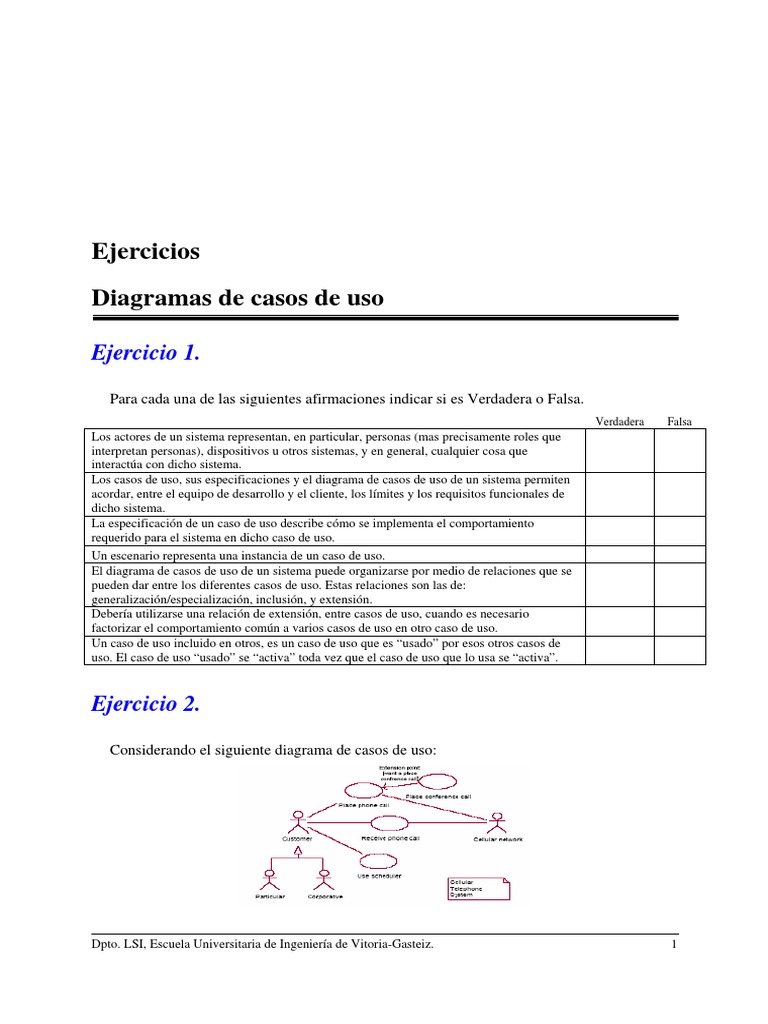 Ejercicios-Diagramas Casos de Uso | PDF