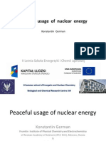 Peaceful Usage of Nuclear Energy