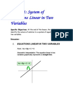 System of Equations Linear in Two Variables