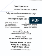 Maple Heights Community Forum - Income Tax Levy