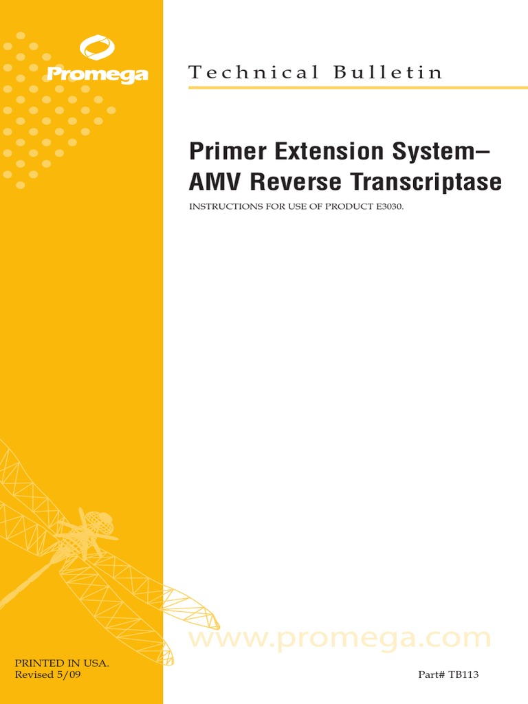 Primer Extension System AMV Reverse Transcriptase Protocol PDF
