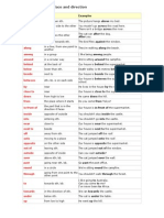 Prepositions of Place and Direction