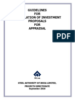 Guidelines FOR Formulation of Investment Proposals FOR Appraisal