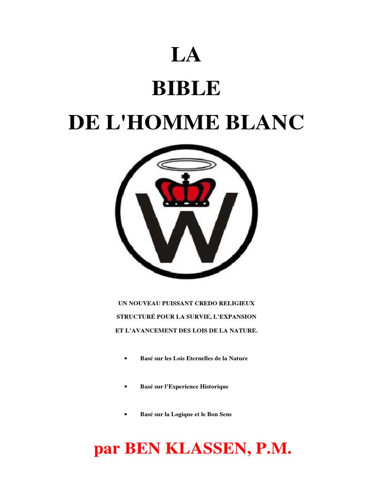 la bible de l homme blanc ben klassen pdf