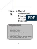 Topic 8 Natural Materials and Manufactured or Man Made Materials