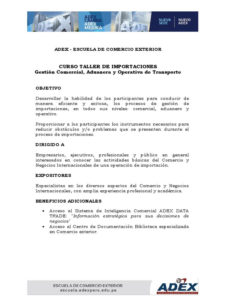 Curso Taller de Importaciones | PDF | El comercio internacional | aduana