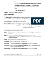 Unit 4: Thermochemistry and Nuclear Chemistry: Initial Final