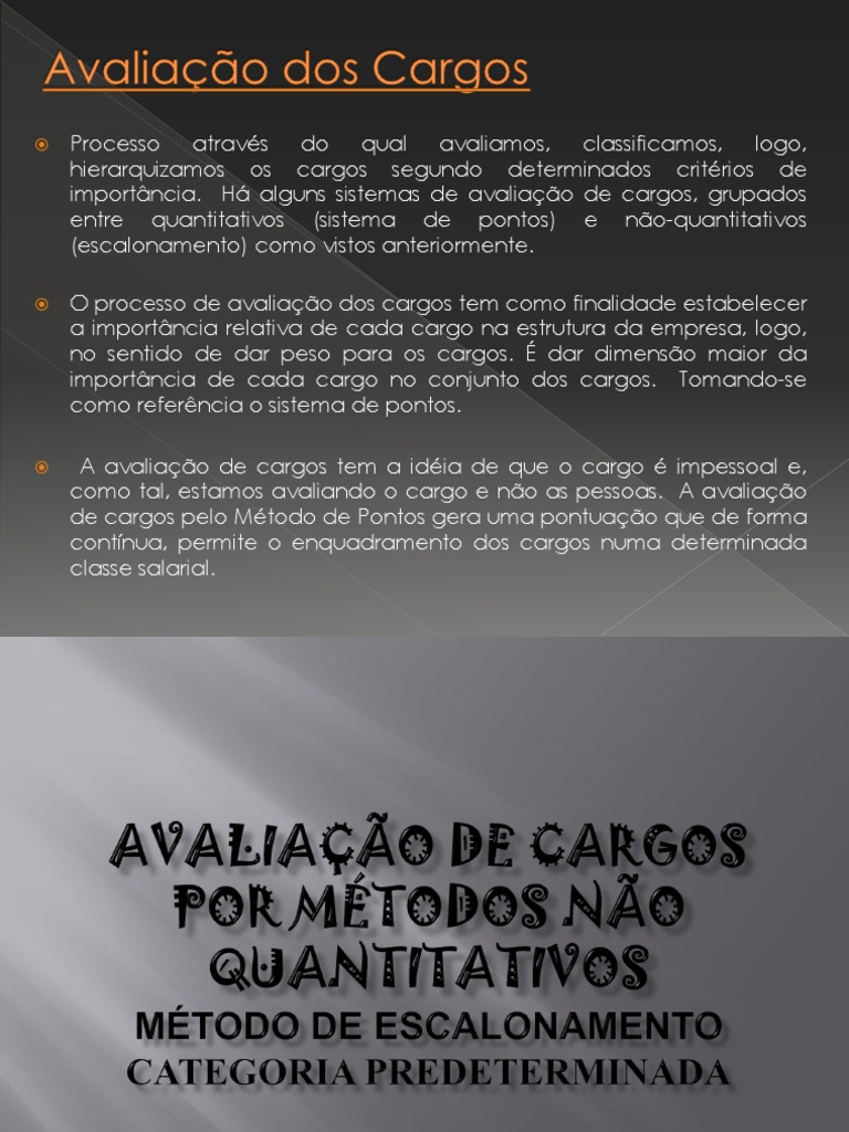 Avaliação de Cargos | PDF | Carreira e Crescimento | Negócios