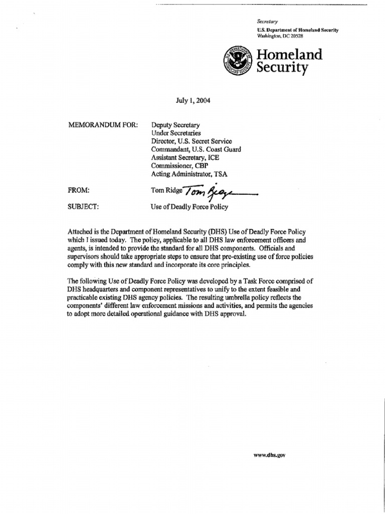 UseofForce Guidelines PDF U.S. Immigration And Customs