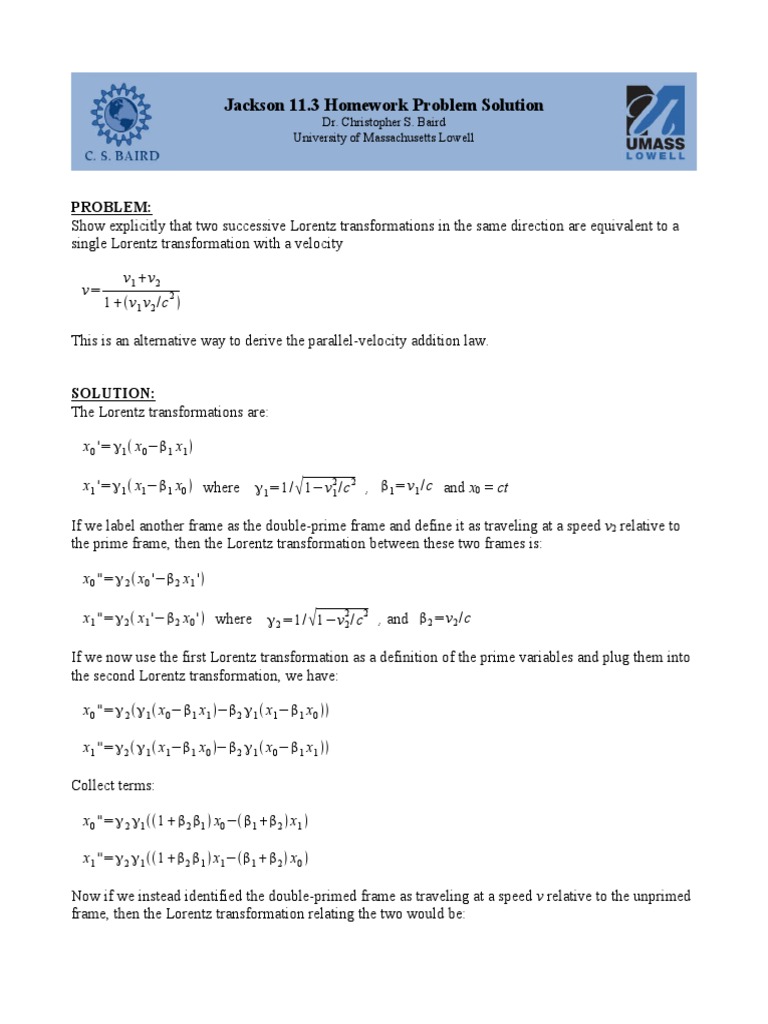 Jackson 11 3 Homework Solution | PDF