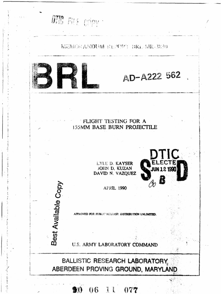 Flight Testing For A 155mm Base Burn Projectile | PDF | Amplitude ...