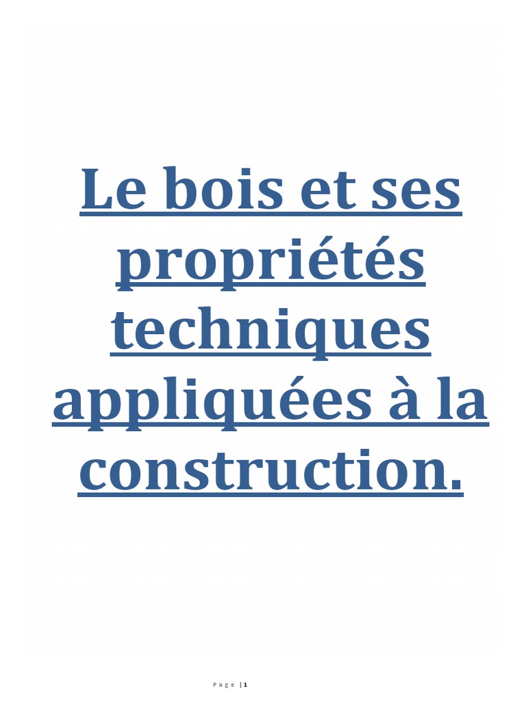 Propriétés du bois en construction | PDF | Bois (matériau de ...