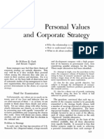 Personal Values and Corporate Strategies