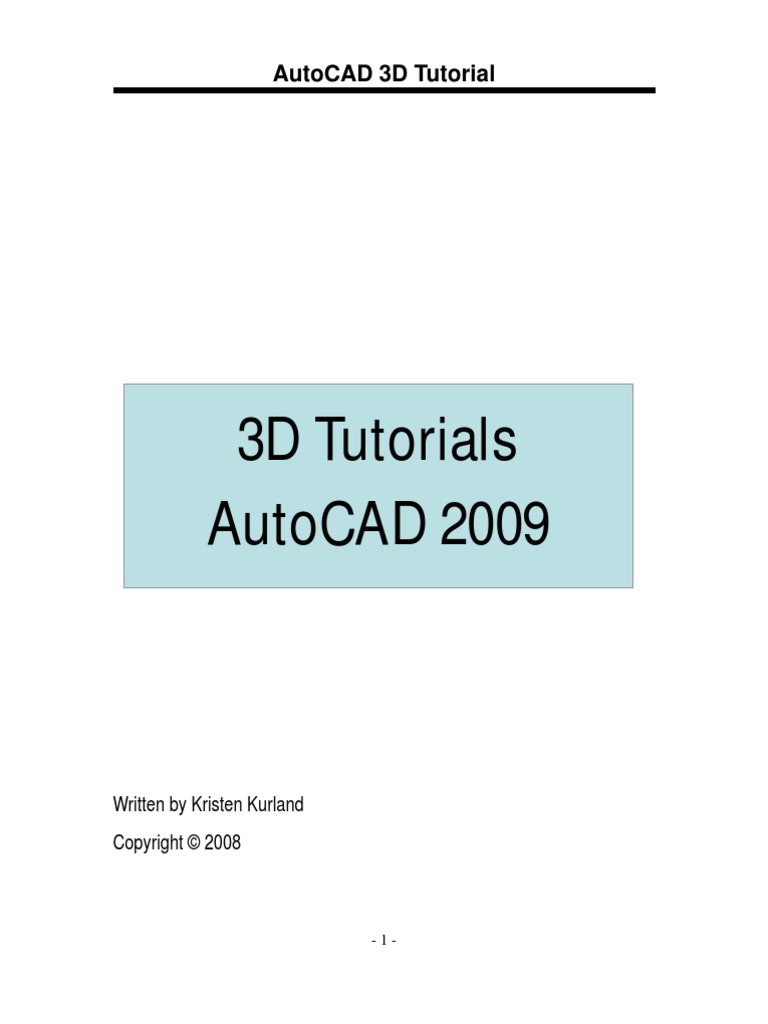AutoCAD 3D Tutorial | PDF