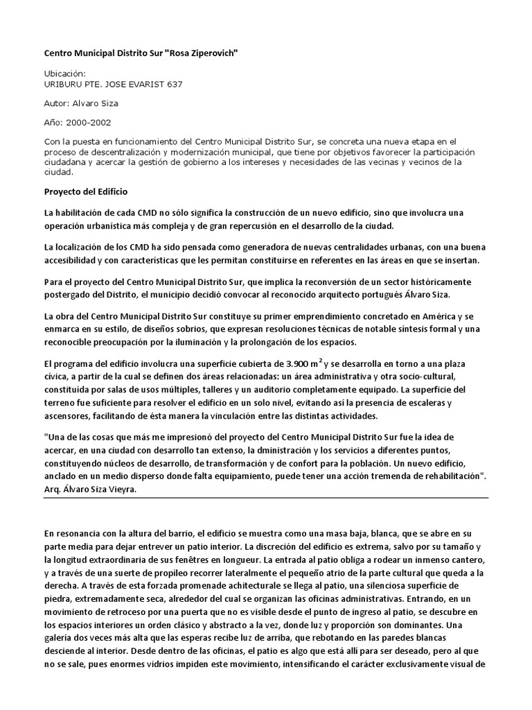 Centro Municipal Distrito Sur | PDF | Ventana | Ciudad