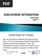 Discourse Intonation Phonetics Brazil Function Part II