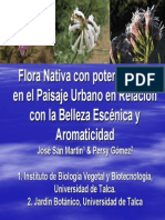 Flora Nativa Con Potencial Uso en El Paisaje Urbano en Relación Con La Belleza Escénica y Aromaticidad