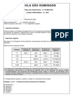 Formaçaão Do Imperativo Exerc Escola São Domingos